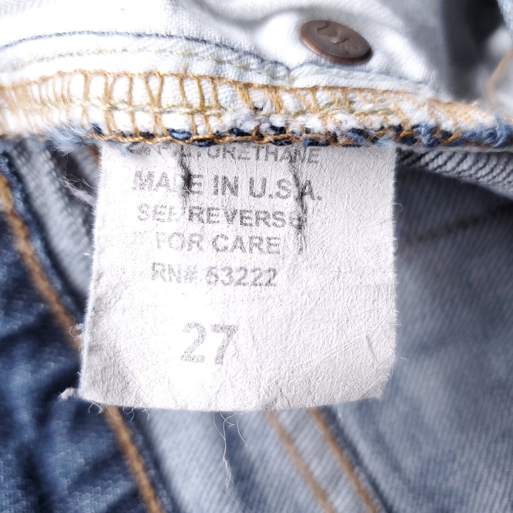 VTG Y2K David Kahn Nikki Cutoff Bermuda Shorts Women 27 Blue Indie Sleaze Boho - Picture 7 of 10